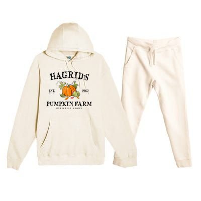 HagridS Pumpkin Farm Fall Autumn Pumpkin Garden Premium Hooded Sweatsuit Set