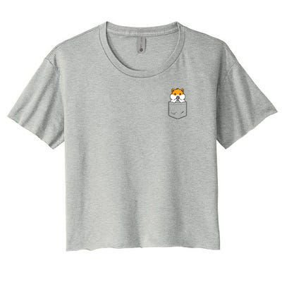 Hamster Pocket Funny Hamster Kawaii Women's Crop Top Tee