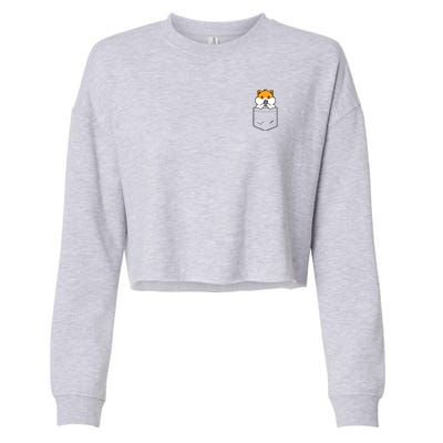 Hamster Pocket Funny Hamster Kawaii Cropped Pullover Crew