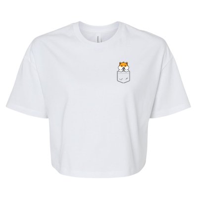 Hamster Pocket Funny Hamster Kawaii Bella+Canvas Jersey Crop Tee