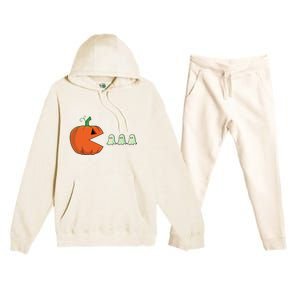 Halloween Pumpkin Funny Ghosts Boy Women Premium Hooded Sweatsuit Set