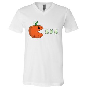 Halloween Pumpkin Funny Ghosts Boy Women V-Neck T-Shirt