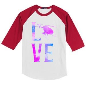 Helicopter Pilot Friend Love Great Gift Kids Colorblock Raglan Jersey