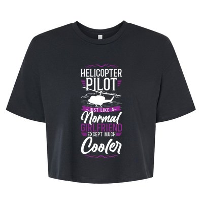 Helicopter Pilot Friend Vintage Im A Helicopter Pilots Funny Gift Bella+Canvas Jersey Crop Tee