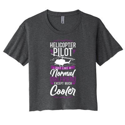 Helicopter Pilot Friend Vintage Im A Helicopter Pilots Funny Gift Women's Crop Top Tee