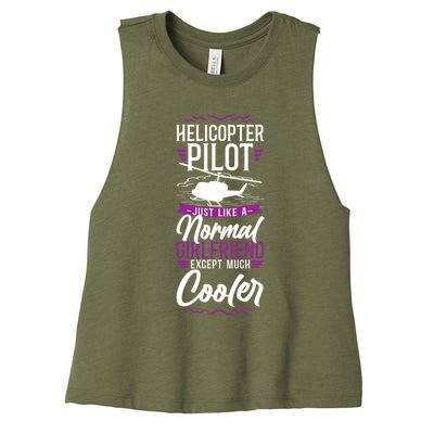 Helicopter Pilot Friend Vintage Im A Helicopter Pilots Funny Gift Women's Racerback Cropped Tank