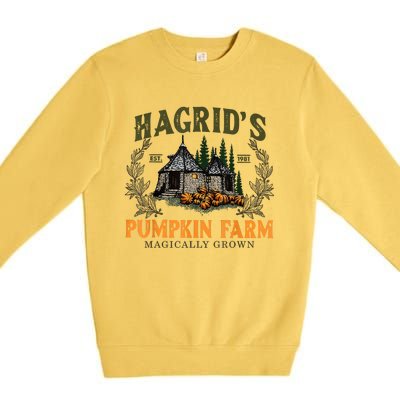 Hagrids Pumpkin Farm Magically Grown Halloween Spooky Season Premium Crewneck Sweatshirt