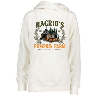 Hagrids Pumpkin Farm Magically Grown Halloween Spooky Season Womens Funnel Neck Pullover Hood