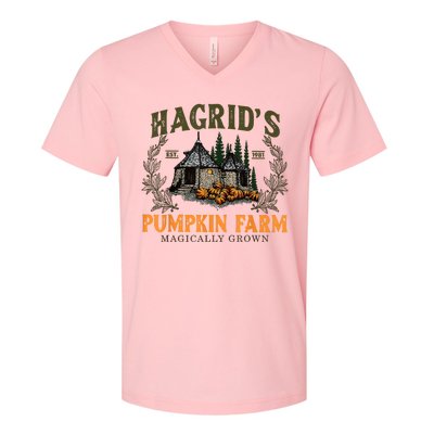 Hagrids Pumpkin Farm Magically Grown Halloween Spooky Season V-Neck T-Shirt