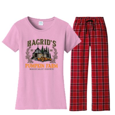 Hagrids Pumpkin Farm Magically Grown Halloween Spooky Season Women's Flannel Pajama Set