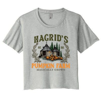 Hagrids Pumpkin Farm Magically Grown Halloween Spooky Season Women's Crop Top Tee