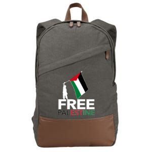 Hold Palestine Flag I Love Free Palestine Gaza Gift Cotton Canvas Backpack