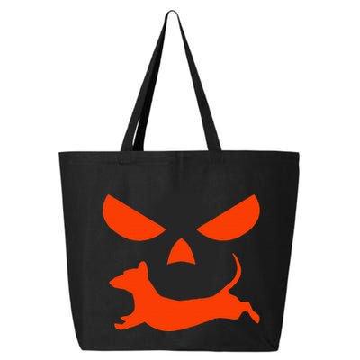 Halloween Pumpkin Face Dachshund 25L Jumbo Tote