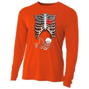 Halloween Pregnancy Fishing Skeleton Dad Mom Costume Cool Gift Cooling Performance Long Sleeve Crew