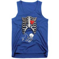 Halloween Pregnancy Fishing Skeleton Dad Mom Costume Cool Gift Tank Top