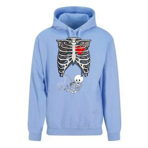 Halloween Pregnancy Fishing Skeleton Dad Mom Costume Cool Gift Unisex Surf Hoodie