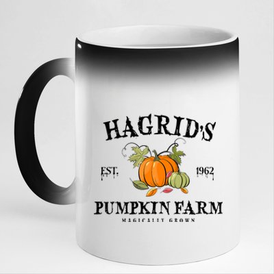 HagridS Pumpkin Farm Fall Autumn Pumpkin Garden 11oz Black Color Changing Mug