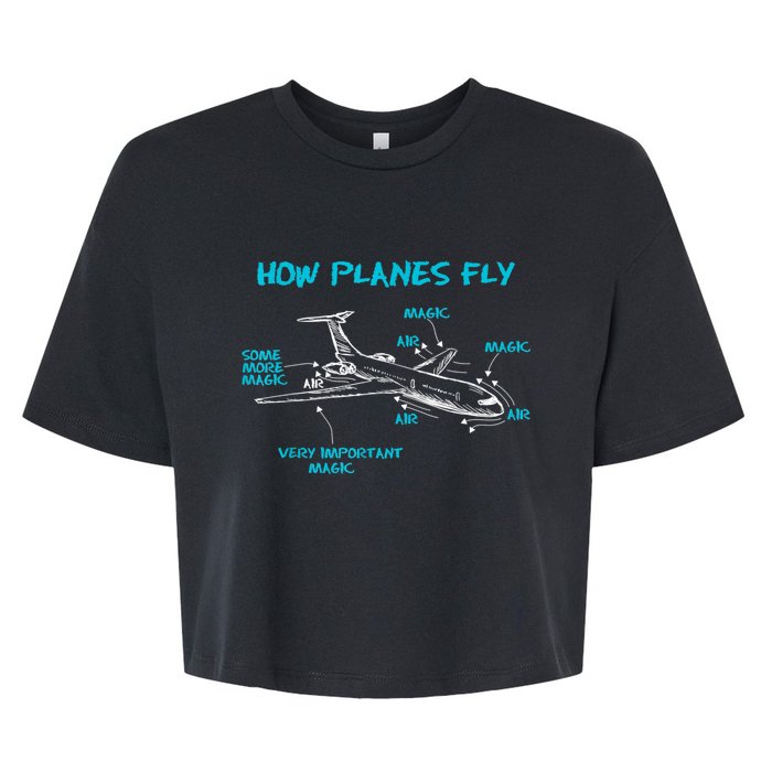 How Planes Fly Funny Aerospace Engineer Engineering Bella+Canvas Jersey Crop Tee