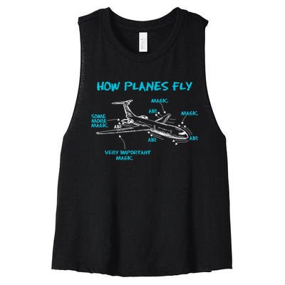 How Planes Fly Funny Aerospace Engineer Engineering Women's Racerback Cropped Tank