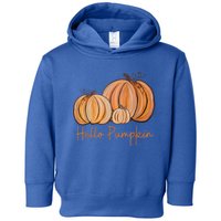 Hello Pumpkin Fall Halloween Graphic Gift Toddler Hoodie