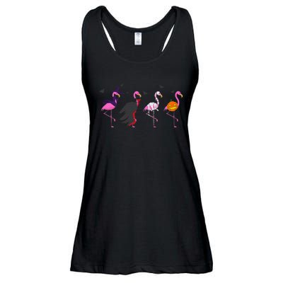 Halloween Pink Flamingo Costume Witch Vampire Mummy Jack Ladies Essential Flowy Tank