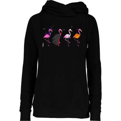 Halloween Pink Flamingo Costume Witch Vampire Mummy Jack Womens Funnel Neck Pullover Hood