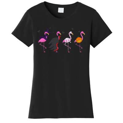 Halloween Pink Flamingo Costume Witch Vampire Mummy Jack Women's T-Shirt