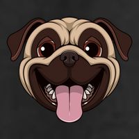Happy Pug Funny Tongue 7 Panel Mesh Trucker Snapback Hat