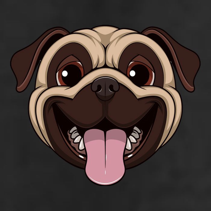 Happy Pug Funny Tongue 7 Panel Mesh Trucker Snapback Hat