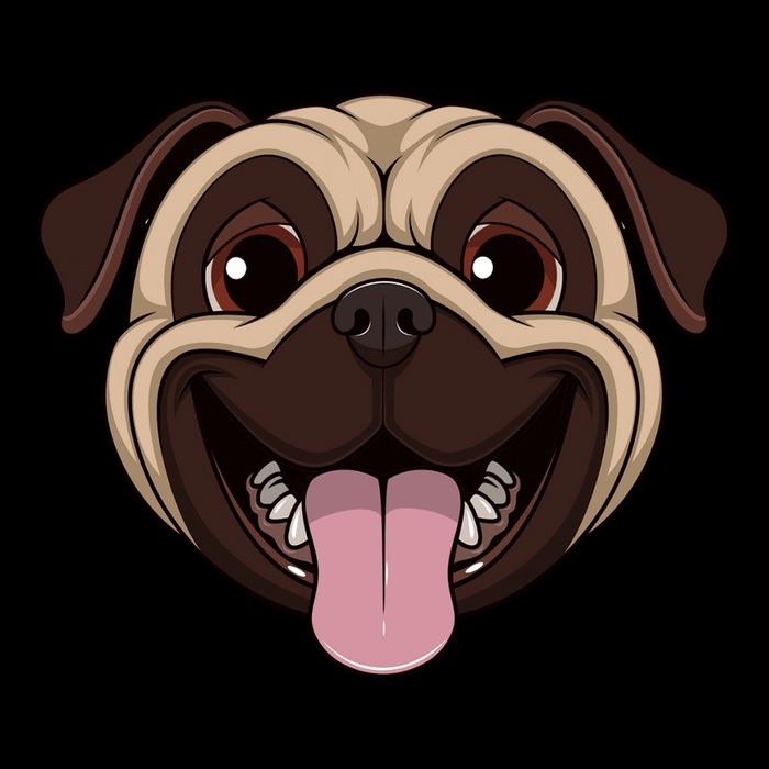 Happy Pug Funny Tongue Zip Tote Bag