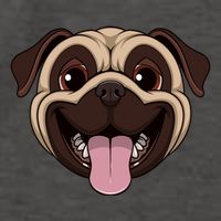 Happy Pug Funny Tongue Vector Backpack
