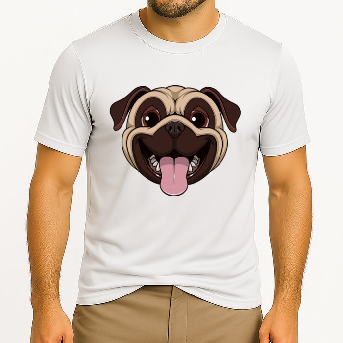 Happy Pug Funny Tongue Performance Shirt