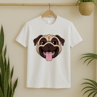 Happy Pug Funny Tongue T-Shirt