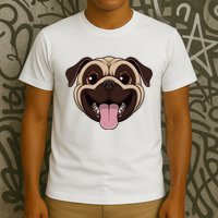 Happy Pug Funny Tongue T-Shirt
