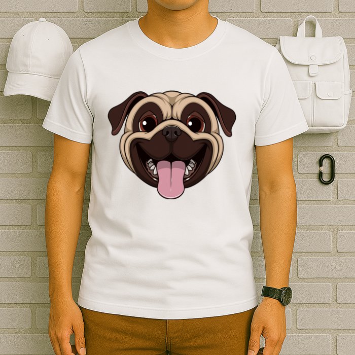 Happy Pug Funny Tongue T-Shirt