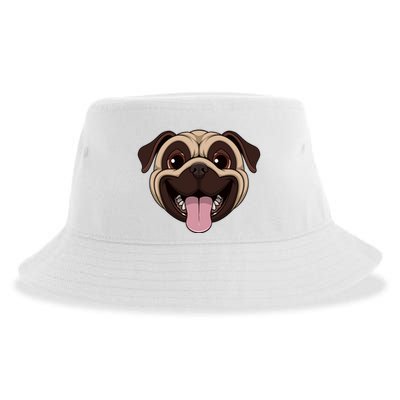 Happy Pug Funny Tongue Sustainable Bucket Hat