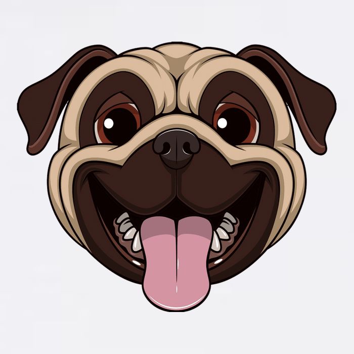 Happy Pug Funny Tongue Button