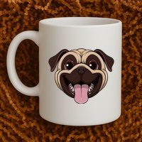 Happy Pug Funny Tongue Mug