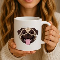Happy Pug Funny Tongue Mug