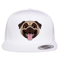 Happy Pug Funny Tongue Flatbill Hat