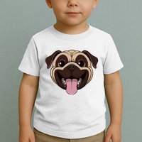 Happy Pug Funny Tongue Toddler T-Shirt