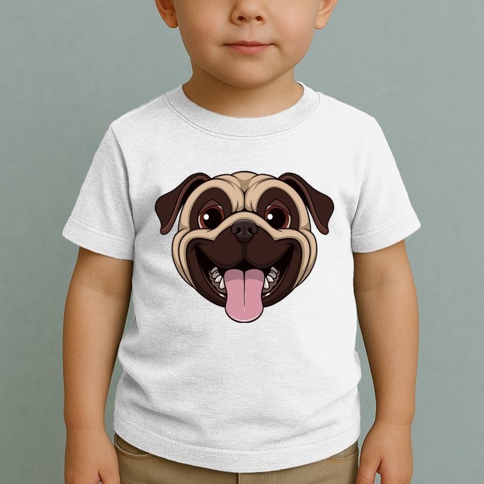 Happy Pug Funny Tongue Toddler T-Shirt