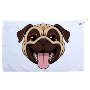 Happy Pug Funny Tongue Grommeted Golf Towel