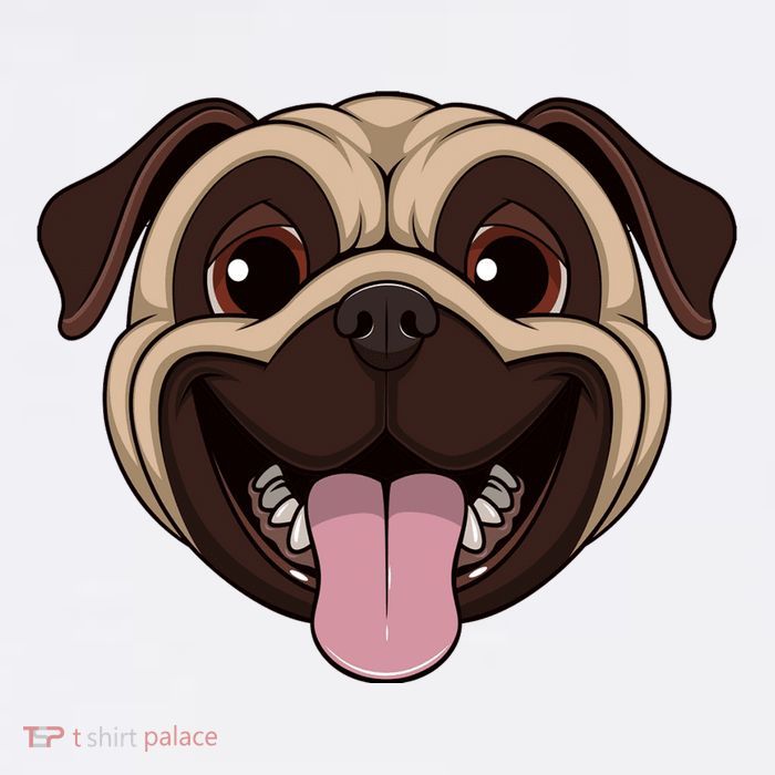 Happy Pug Funny Tongue Short Acrylic Beanie