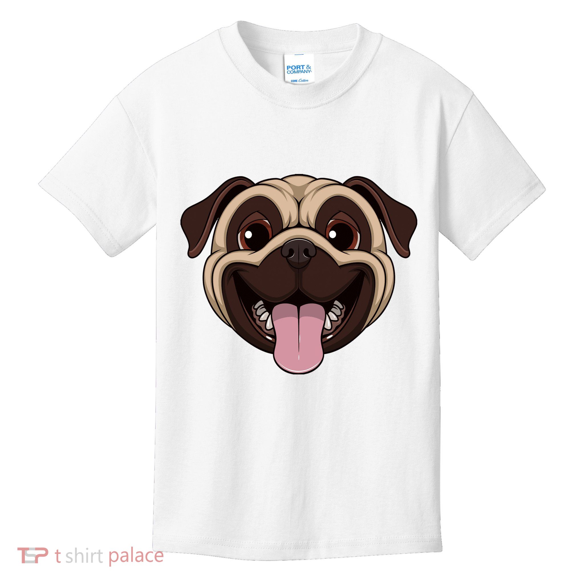 Happy Pug Funny Tongue Kids T-Shirt