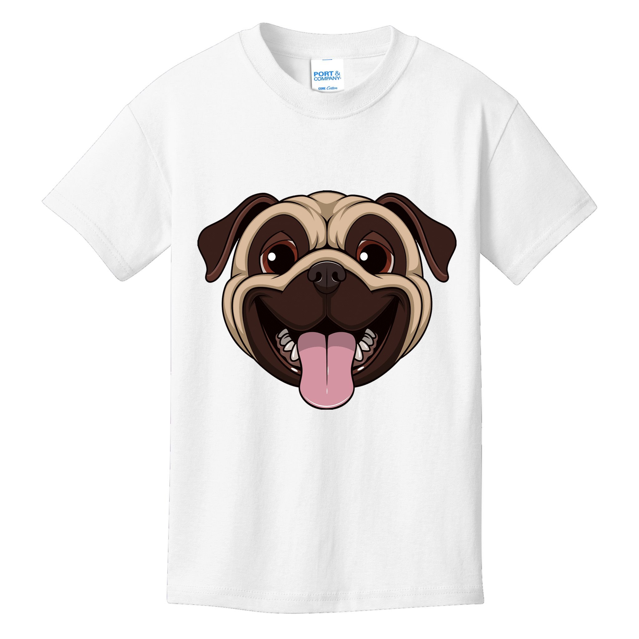 Happy Pug Funny Tongue Kids T-Shirt