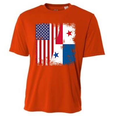 Half Panaian Flag Vintage Panama Usa Gift Cooling Performance Crew T-Shirt