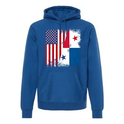 Half Panaian Flag Vintage Panama Usa Gift Premium Hoodie