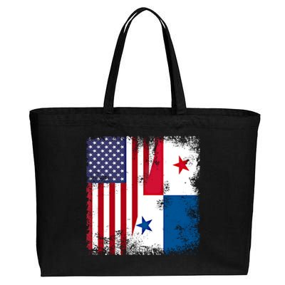 Half Panaian Flag Vintage Panama Usa Gift Cotton Canvas Jumbo Tote