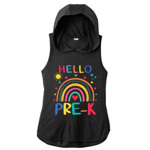 HELLO PRE-K First Day Of School Outfit Girl Ladies PosiCharge Tri-Blend Wicking Draft Hoodie Tank